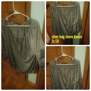 Long sleeve silver shirt